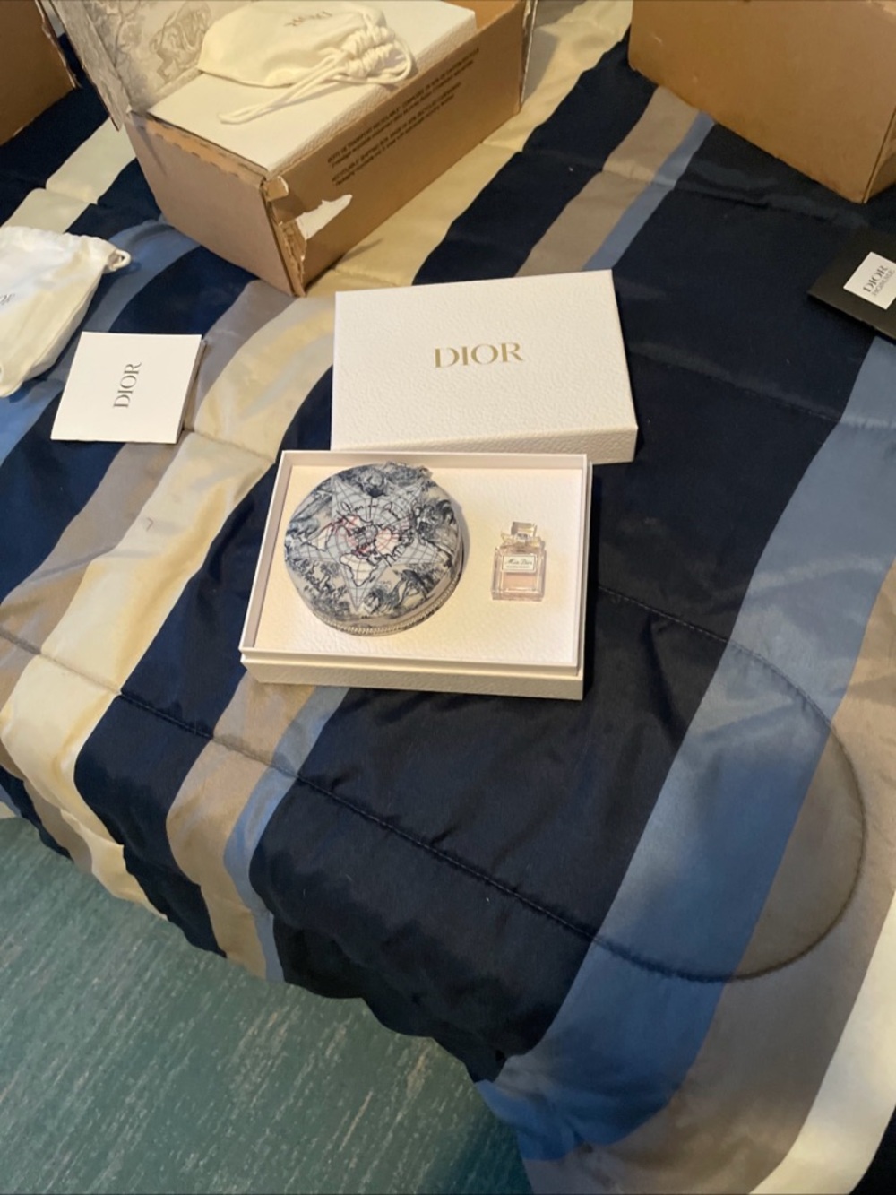 Dior Jewelry Pouch With Miss Dior Mini With Box And Little Samples Perfume